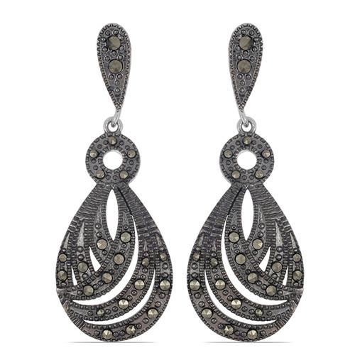 BUY REAL AUSTRIAN MARCASITE GEMSTONE STYLISH EARRINGS IN 925 SILVER 